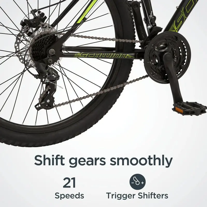 Rower górski męski Schwinn Sidewinder – koła 26 cali, napęd Shimano 21-biegowy, solidna rama, odpowiedni do jazdy w terenie