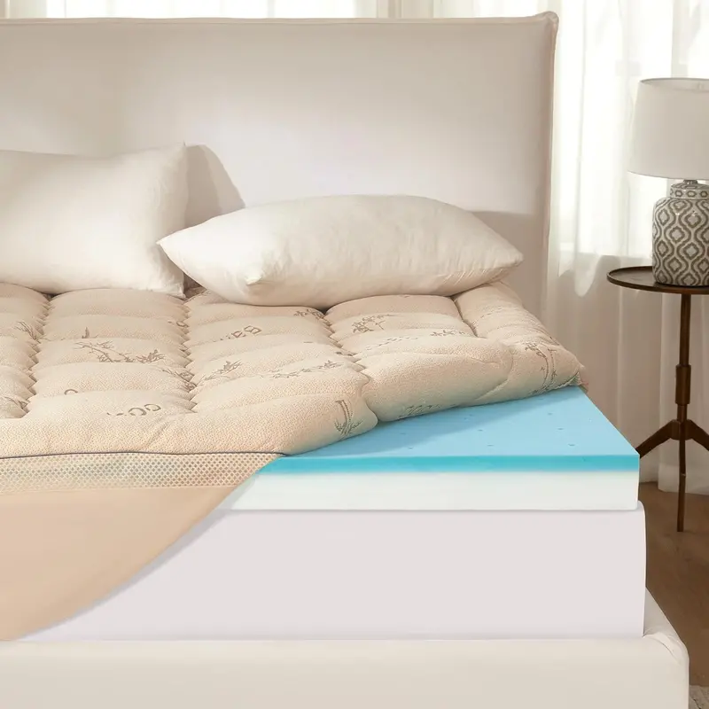 Nakładka na materac King BEDLORE z pianki memory – 10 cm, żel 2 w 1 + miękki pokrowiec zapewniający wsparcie pleców i wygodę