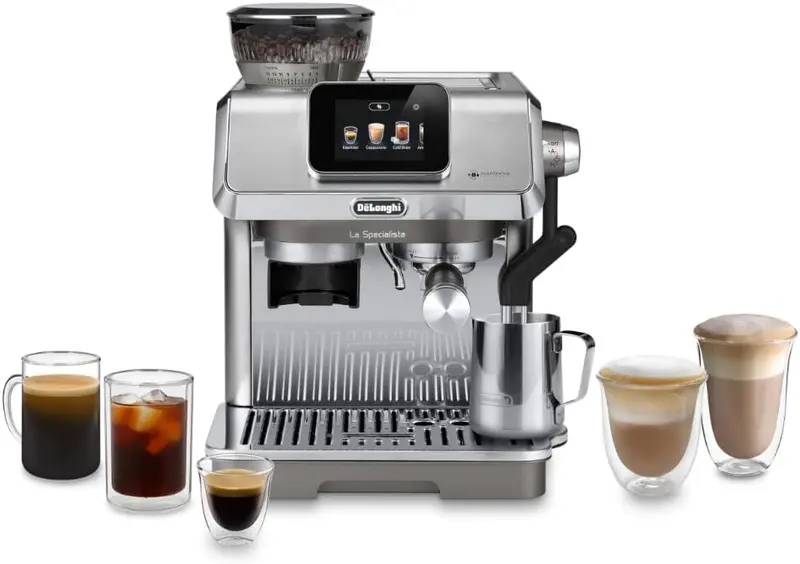 Ekspres do kawy De'Longhi La Specialista Touch ze zintegrowanym młynkiem, trybami Cold Brew i Iced Brew, 10 zaprogramowanymi ustawieniami, włoskie wykonanie.