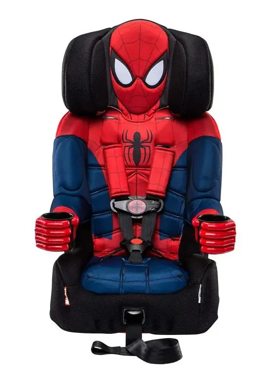 Fotelik samochodowy KidsEmbrace Spider-Man 2 w 1 – kompatybilny z systemem LATCH, z 5-punktowymi pasami bezpieczeństwa i trybem prowadzenia pasa