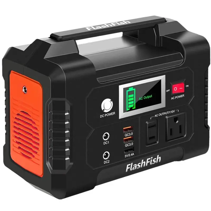 Przenośna elektrownia/generator słoneczny FlashFish 200 W 151 Wh z wyjściami AC/DC/USB do podróży i na kemping