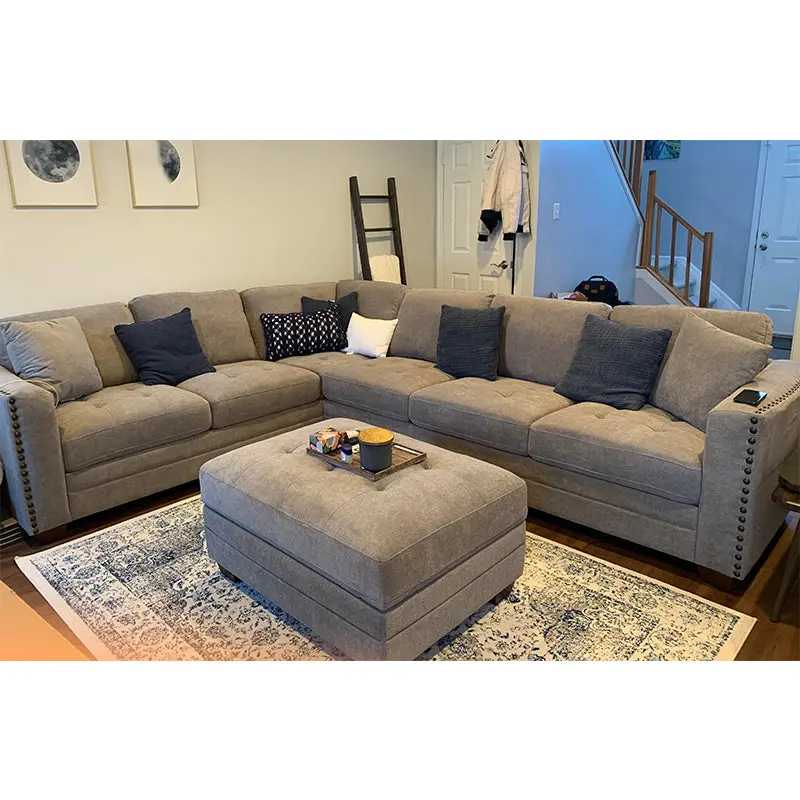 Narożna sofa materiałowa Ellendale – stylowe i wygodne modułowe rozwiązanie do siedzenia.