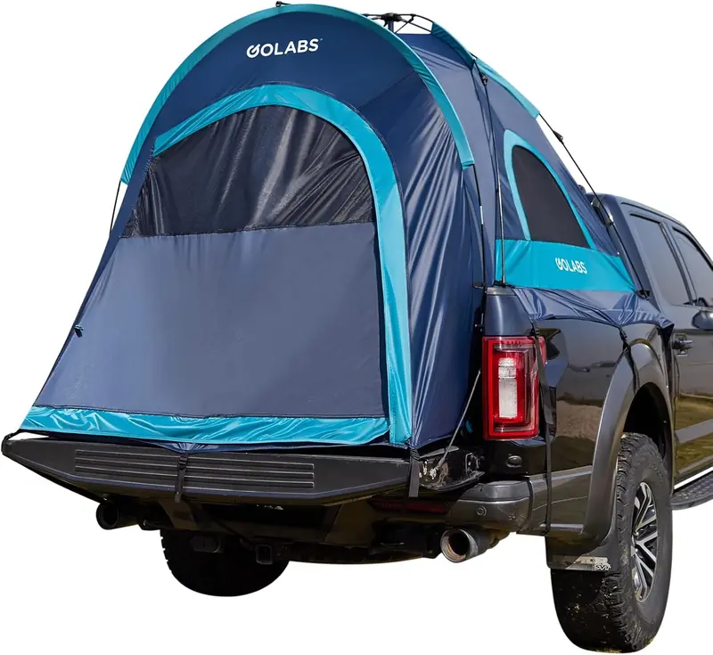 Namiot kempingowy Golabs Truck Tent — gotowy do montażu namiot kempingowy dla 2 osób do samochodów ciężarowych o długości od 1,68 do 1,98 metra z pokrowcem przeciwdeszczowym