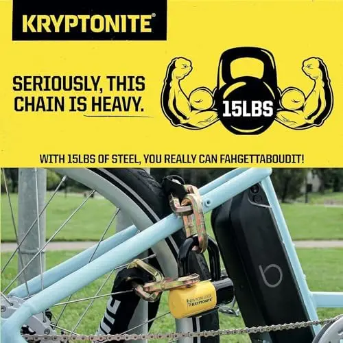 Kryptonite New York Fahgettaboudit 1415 zestaw kłódek tarczowych i łańcuchowych