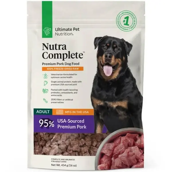 Karma dla psów Nutra Complete Pork firmy Ultimate Pet Nutrition, 454 gramy
