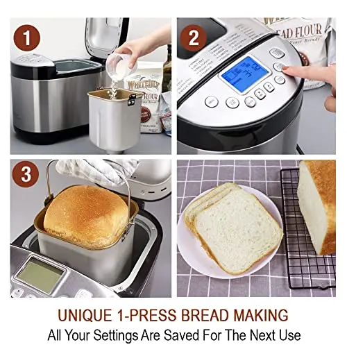 Inteligentny wypiekacz do chleba KITCHENARM 29 w 1 z ustawieniem bezglutenowym
