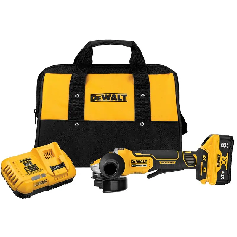 Zestaw szlifierki kątowej DEWALT 20V MAX* POWER DETECT XR bezszczotkowej, 4-1/2-5 cali DCG415W1 firmy DEWALT