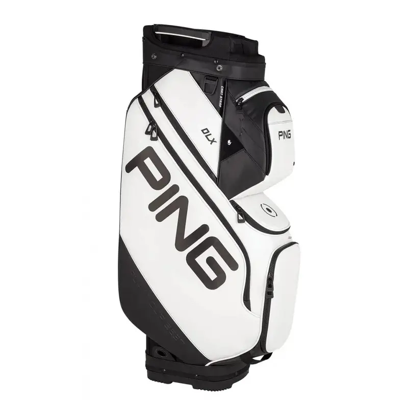 Biała torba golfowa DLX – lekkie i zorganizowane rozwiązanie.