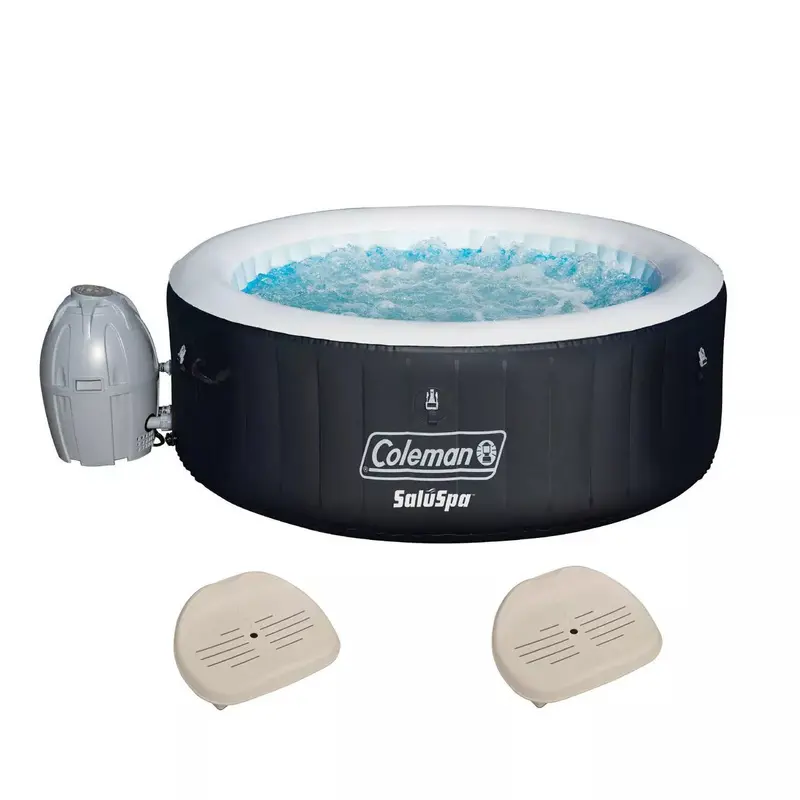 Nadmuchiwane jacuzzi Coleman SaluSpa dla 4 osób – 60 dysz powietrznych, regulowane siedzenia, łatwe rozkładanie