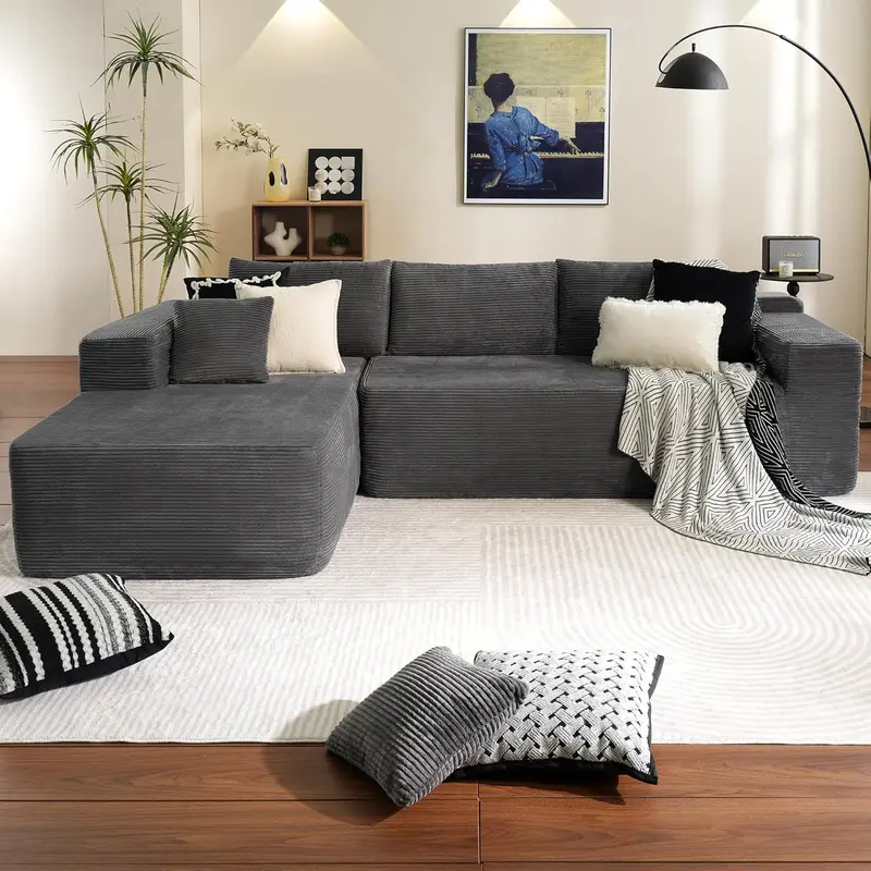 Modułowa sofa Ovios w kształcie litery L o długości 104 cali – nowoczesna sofa wypoczynkowa z możliwością dostosowania układu