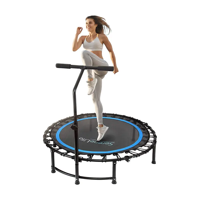 Trampolina sportowa SereneLife 40' do ćwiczeń cardio i fitness, do użytku wewnątrz i na zewnątrz, z rampą