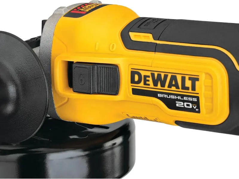 Szlifierka kątowa 20 V MAX XR 4,5 cala – ulepszone narzędzie bezpieczeństwa z hamulcem sprężynowym i przełącznikiem suwakowym
