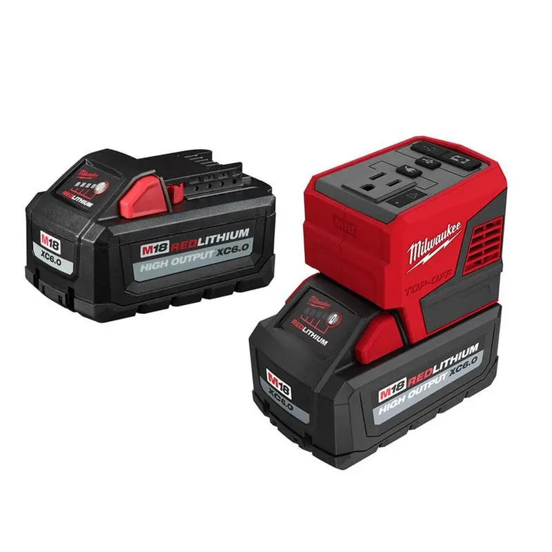 Kompaktowy falownik Milwaukee M18 18 V 175 W z akumulatorem litowo-jonowym do akumulatorów M18 z (2) akumulatorami M18 HIGH OUTPUT 6,0 Ah 2846-20-48-11-1862