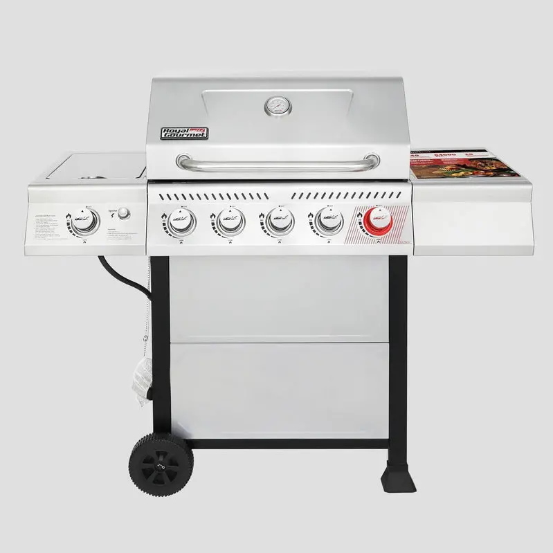 Grill gazowy z 5 palnikami i palnikiem bocznym – stanowisko do gotowania na świeżym powietrzu ze stali nierdzewnej (model GA5401T)
