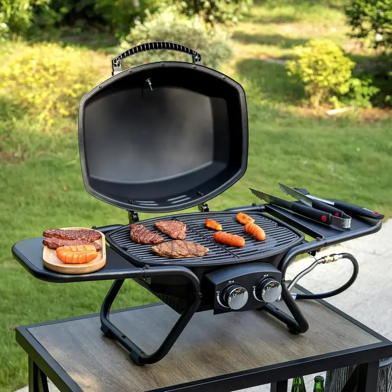 Grill gazowy na propan Captiva – 42 000 BTU, palnik boczny i ruszt porcelanowy
