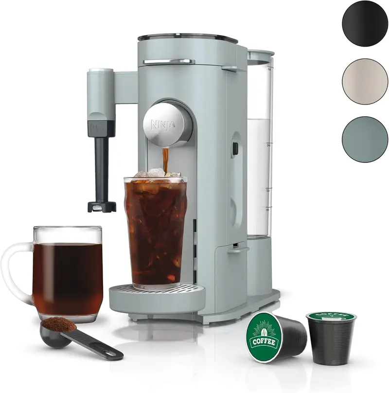 Ekspres do kawy Ninja PB051 na kapsułki i kawę mieloną – 4 metody parzenia, kompatybilny z K-Cup®, maksymalna pojemność filiżanki 700 ml, wyjmowany zbiornik na wodę o pojemności 1,6 litra