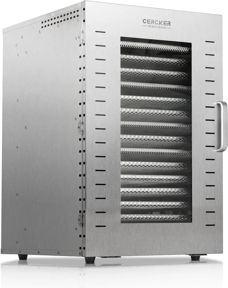 Komercyjna suszarka do żywności z 16 tackami, 1500 W, regulacja temperatury 70-90°F