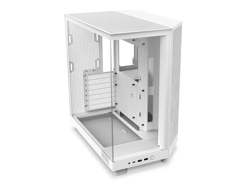 Kompaktowa obudowa typu mid-tower NZXT H6 FLOW, biała, dwukomorowa, zoptymalizowany przepływ powietrza, szkło hartowane