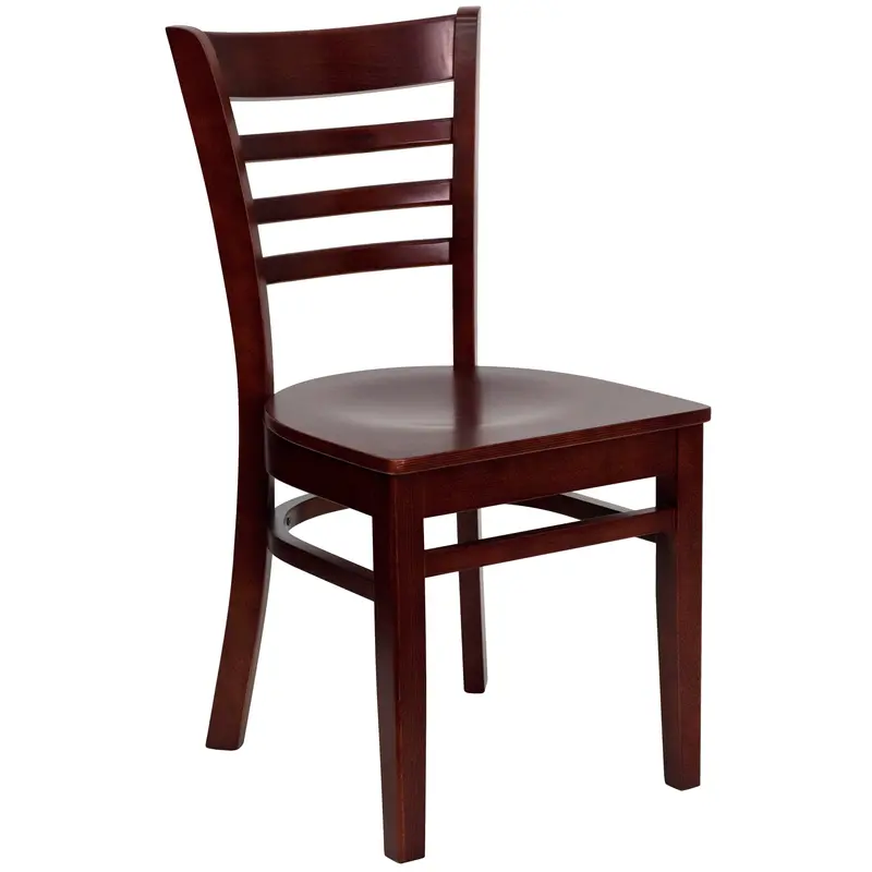 Krzesło restauracyjne mahoniowe z oparciem listwowym, seria HERCULES firmy Flash Furniture